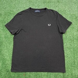 Fred Perry T Shirt Men's Size L Black Short Sleeve Crew Neck Preppy